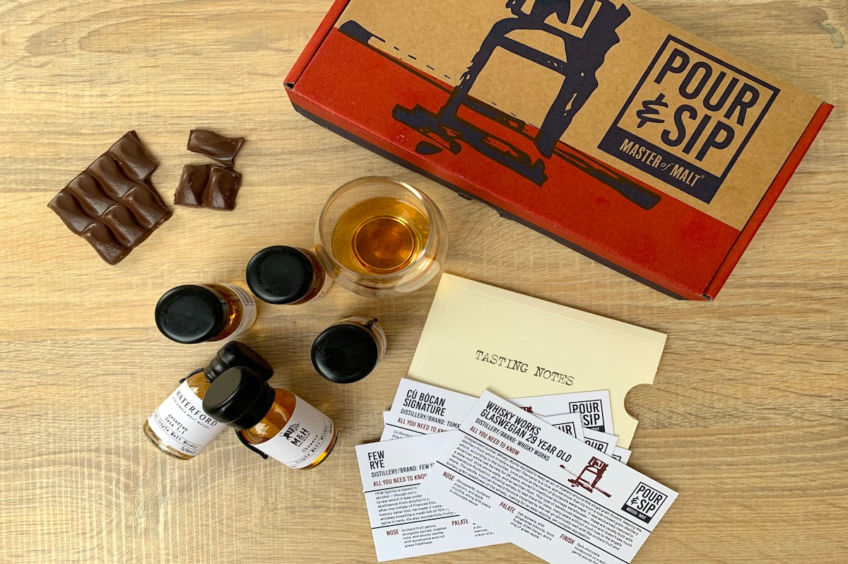 Unboxing April's Pour & Sip box, with chocolate and whisky pairings!